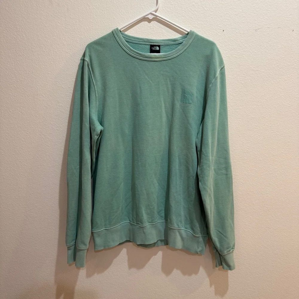 The North Face Mens Crewneck Sweatshirt Seafoam Green Tonal Logo Medium NF0A5317